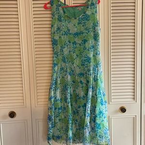 ⭐️3/$14⭐️J.Peterman Green floral midi dress size 8